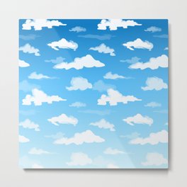 Midday Ombré Sky and Clouds Print Metal Print