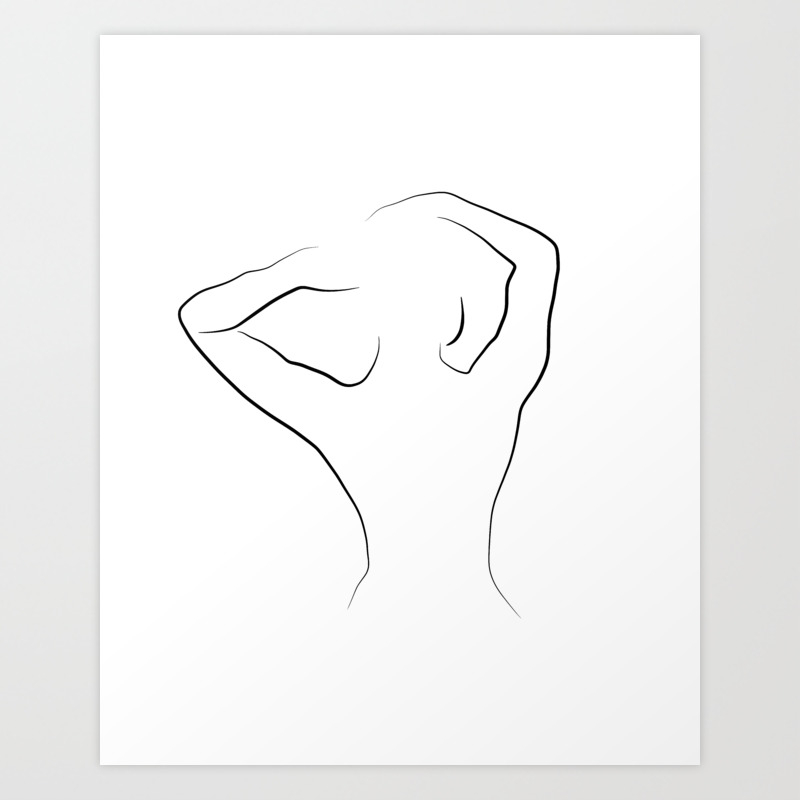 Nude Woman Outline Drawing Miss Mina Art Print By Peachonawindowsill Society6