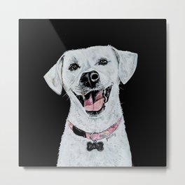 Smiling Dog Metal Print | Mixedbreed, Jackrussell, Dogportrait, Terrier, Laughingdog, Yellowlab, Petportrait, Painting, Petlover, Doglover 