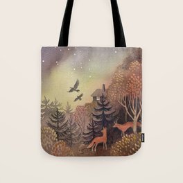 tote backpack resting fox