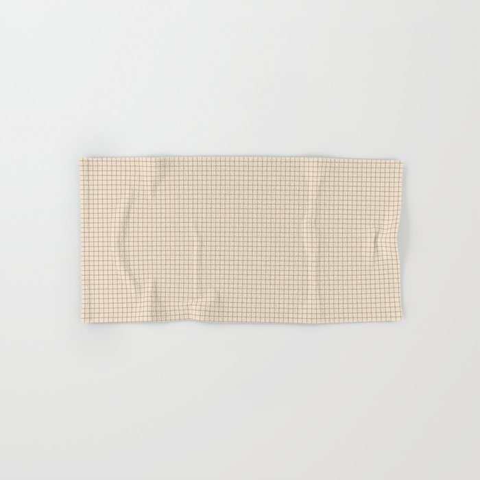 Small rust grid pattern on beige Hand & Bath Towel