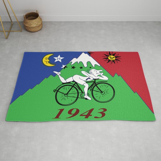 Bicycle Day 1943 Albert Hofmann Lsd Rug By Bambubay Society6 Bicycle Day 1943 Albert Hofmann Lsd Rug By Bambubay Society6