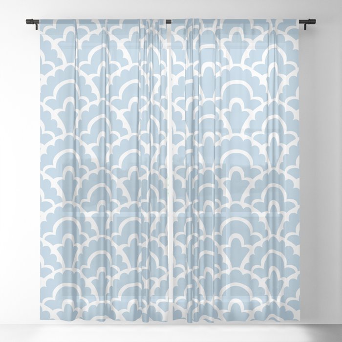 Fan Pattern Light Blue 110 Sheer Curtain By Tony Magner Society6 Fan Pattern Light Blue 110 Sheer, Sheer Patterned Curtains Uk