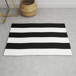 Black and White Large Stripes Rug