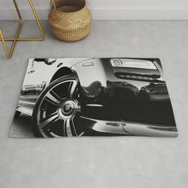 Rolls Rims // Black and White Luxury Super Car Photography Real Life Street Shots Rug