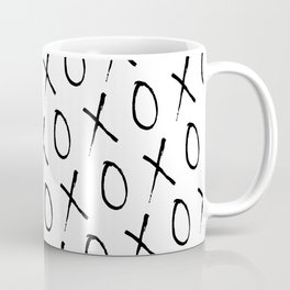 Punk Rock XOXO Pattern White Black Coffee Mug