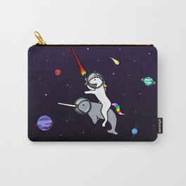 Unicorn Riding Narwhal In Space Carry-All Pouch