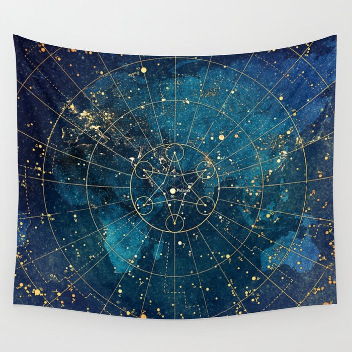 tapestry and lights