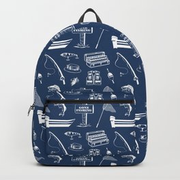 Gone Fishing // Navy Blue Backpack