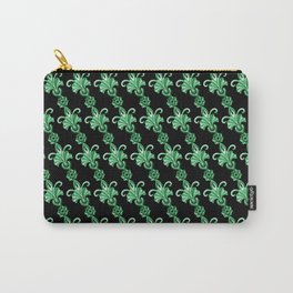 Green flowers on black Carry-All Pouch