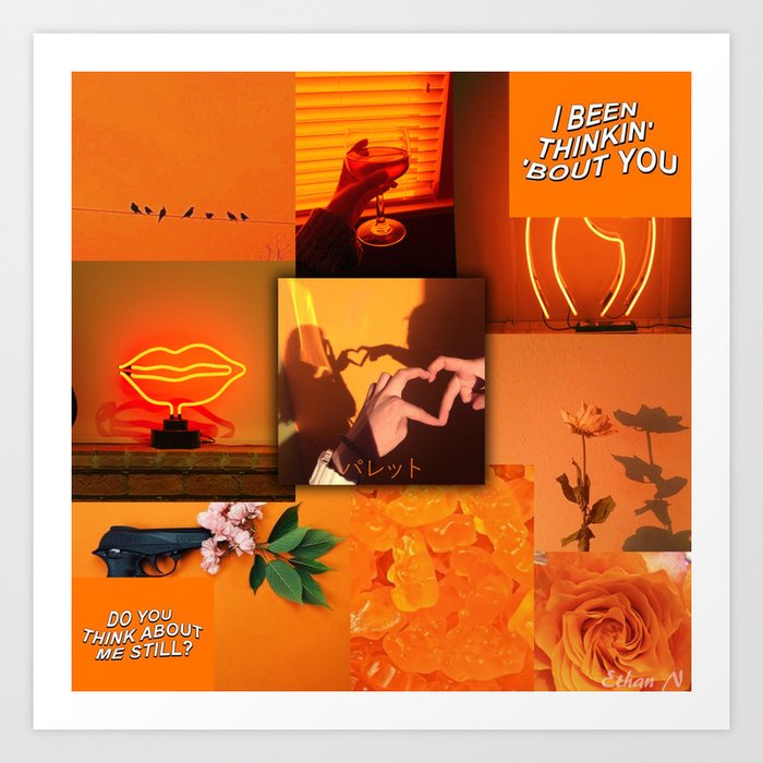 Orange love aesthetic collage Art Print by Ethan Nguyen | Society6