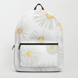 white daisy pattern watercolor Backpack