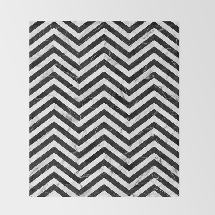 Marble Chevron Pattern Black And White Throw Blanket By Zoltanratko Society6 Black and ivory buffalo check chenille throw. society6