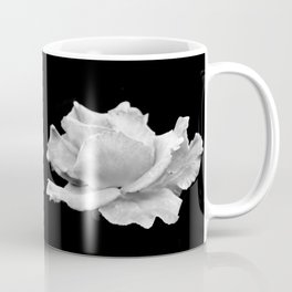 White Rose On Black Coffee Mug