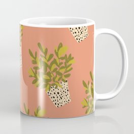 ZZ Plant Art on Terra cotta background Coffee Mug