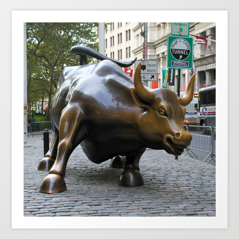 Wall Street Bull Art Print By Positiveimages Society6 The bull has called its current spot in bowling green home for nearly three decades. society6