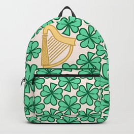 Shamrock and Harp Pattern Backpack