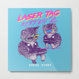 Laser Tag Kitten 2 Metal Print