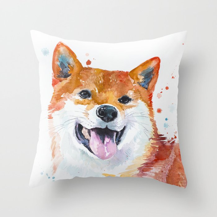 shiba inu throw pillow