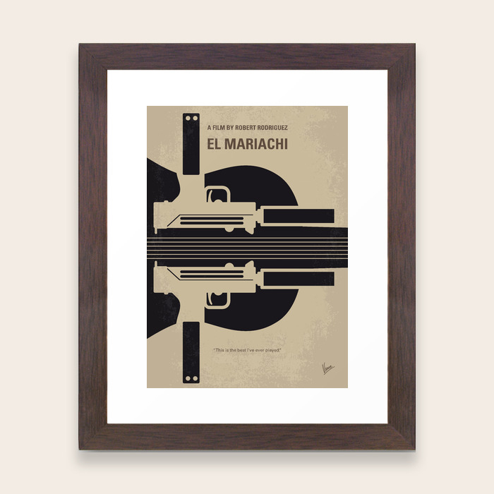 No445 My El Mariachi Minimal Movie Poster Framed Art Print By