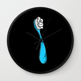 Smiling Cartoon Toothbrush Lazy Costume for Dentist  Wall Clock