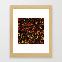 Fireball Swirls Fluid Art Abstract Bloom Painting Framed Art Print