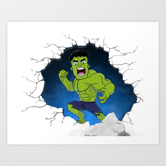 Chibi Hulk Smash Art Print By Allbroke Society6