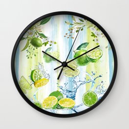 Tropical Lime Splash Wall Clock