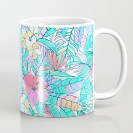 Pretty Pastel Hawaiian Hibiscus Print Coffee Mug