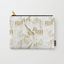 Stylish Gold Jungle Wild Animals Pattern Carry-All Pouch