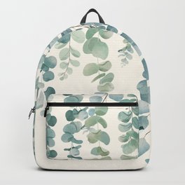 Watercolor Eucalyptus Leaves Backpack