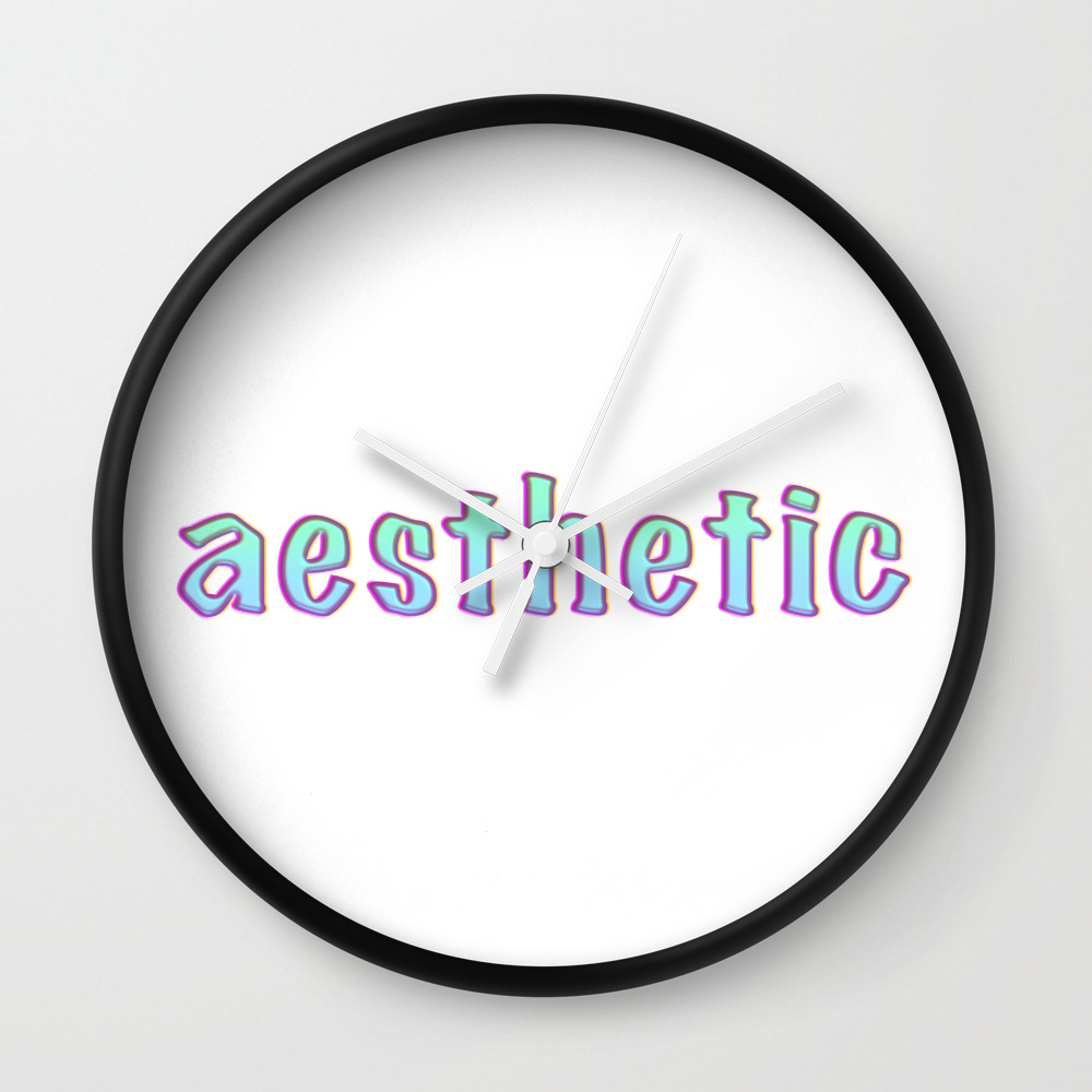 Aesthetic Text Vintage Letters Grunge Wall Clock By Uniskull Society6