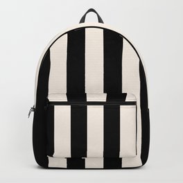Black And Cream White Vertical Stripes Backpack | Graphicdesign, Abstract, Black, Vintage, Pattern, Minimal, Aesthetic, Retro, Geometric, Lines 
