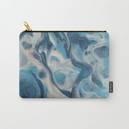 Blue 3 Carry-All Pouch | Dots, Swirls, Acrylic, Paintingfluid, Waves, Blue, Painting, Cream, Art, Bubbles 