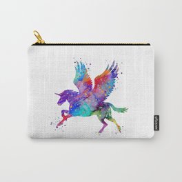 Pegasus Fantasy Art Colorful Watercolor Art Gift Art Mythical Art Horse Lovers Gift Carry-All Pouch
