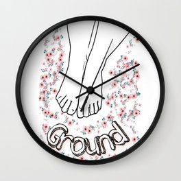 ground Wall Clock | Arte, Pastel, Vata, Stable, Typography, White, Pitta, Chalk Charcoal, Black, Earth 