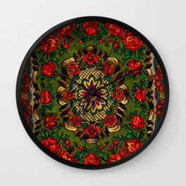 Ethnic texture design. traditional carpet design. carpet ornaments Wall Clock