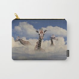 Heads above the Clouds with 3 Giraffes Carry-All Pouch