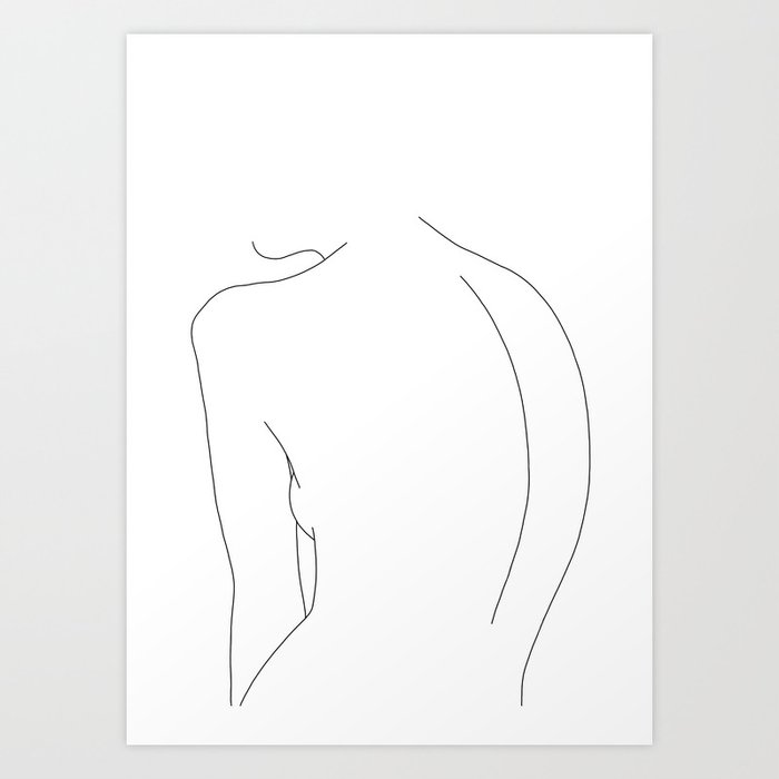 Minimal line drawing of women's body 