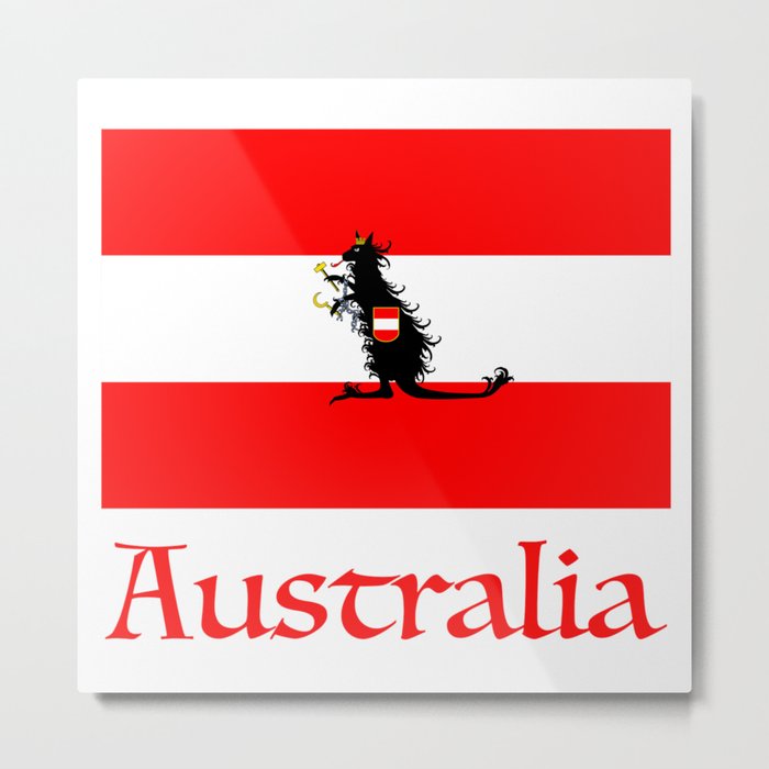 Australia Kangaroo On Austrian Flag Metal Print By Downbubble Society6