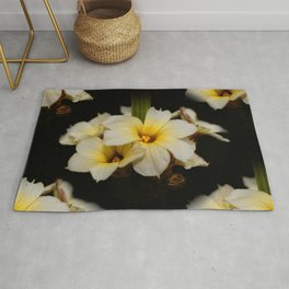 Yellow Mexican Satin Flowers Rug