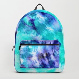 modern boho blue turquoise watercolor mermaid tie dye pattern Backpack