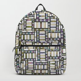 Art Deco abstract geometric stained glass pattern Backpack