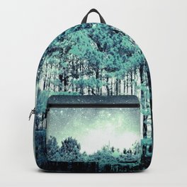 Tall Trees Galaxy Skies Muted Turquoise Steel Blue Backpack