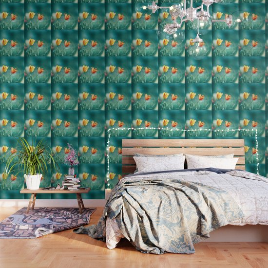 Teal Orange Nature Photography Turquoise Yellow Tulips Photo Aqua Teal Green Flower Art Print Wallpaper By Carolyncochrane Society6 Orange curtains 63 inch length for bedroom decor set 2 panel grommet sheer drape short decorative beach curtains for kitchen window decorations kids room ombre tangerine aqua teal. teal orange nature photography turquoise yellow tulips photo aqua teal green flower art print wallpaper by carolyncochrane