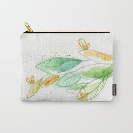 Watercolor Splash Golden Butterflies Carry-All Pouch