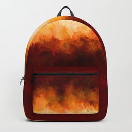 Red Burgundy & Fire Abstract Backpack