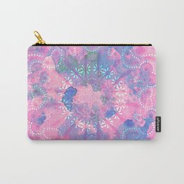 Pink Blue Mandala Watercolor floral Pattern Carry-All Pouch