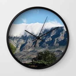 Cloudy Table Mountain Cape Town, South Africa Wall Clock