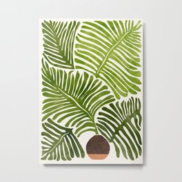 Summer Fern Simple Modern Watercolor Metal Print | Painting, Contemporary, Leaves, Abstract, Plant, Fern, Tropical, Fronds, Nature, Botanical 